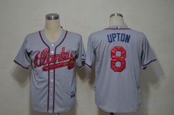 Atlanta Braves #8 Justin Upton gray MLB Jerseys