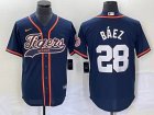 Nike Detroit Tigers #28 Javi Baez dark blue Majestic baseball jerseys Joint name -BD 02