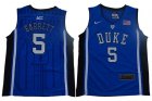 Youth Duke Blue Devils #5 R.J. Barrett blue V Neck College Basketball Jersey