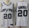 Nike San Antonio Spurs 20# Manu Ginobili white nba basketball jersey(1)