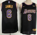 Nike Los Angeles Lakers #6 LeBron James black basketball jersey-YLQ