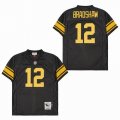 Pittsburgh Steelers #12 Terry Bradshaw black yellow throwback nfl jersey-SG