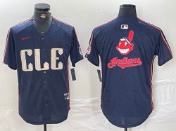 Nike Cleveland Indians blank blue majestic baseball jersey -BD 10