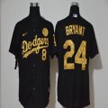 Nike Los Angeles Dodgers #8 and #24 Kobe Bryant black fashion majestic baseball Jersey-WL