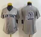 Youth Nike New York Yankees blank gray MLB baseball Jersey -BD 04