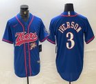 Philadelphia 76ers 3# Allen Iverson blue nba basketball jerseys Joint name-BD 02