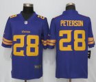 Nike Dallas Vikings 28 Peterson Navy Purple Color Rush Limited Jersey