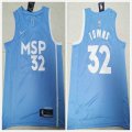 Nike Minnesota Timberwolves #32 Karl-Anthony Towns skyblue basketball jerseys city version -XD