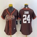 Youth Nike Cleveland Browns #24 Nick Chubb brown baseball jerseys Joint name-BD