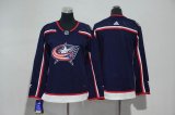 Women adidas Columbus Blue Jackets blank dark blue ice hockey jersey