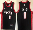 Nike Portland Trail Blazers #0 Damian Lillard black city version Basketball Jerseys-HL