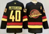 Vancouver Canucks #40 Elias Pettersson black hockey jersey With A patch