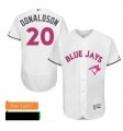 Mens Toronto Blue Jays Josh Donaldson Majestic White Home 2016 Mothers Day Flex Base Jersey