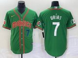 2023 World Cup Mexico #7 Julio Urias green red majestic baseball jerseys 110