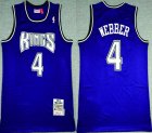 Sacramento Kings #4 Chris Webber throwback purple basketball Jersey-XD