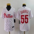 Youth Nike Philadelphia Phillies #55 Ranger Suarez white majestic baseball jerseys