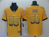 Nike Pittsburgh Steelers #55 Devin Bush yellow drift Color Rush Limited Jersey