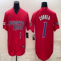 Puerto Rico Baseball #1 Carlos Correa red 2023 World Baseball Classic Replica Player Jersey 01