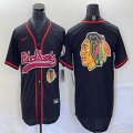 Nike Chicago Blackhawks blank black NHL hockey jerseys Joint name 03