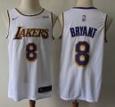 Nike Los Angeles Lakers #8 Kobe Bryant white NBA Jerseys -S8