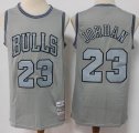 Chicago Bulls #23 Michael Jordan gray throwback NBA Jersey-S8