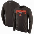 Men's Cleveland Browns Nike Brown Sideline Legend Staff Performance Long Sleeve T-Shirt