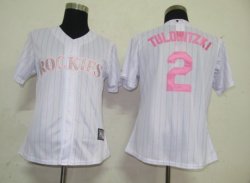 Colorado Rockies 2 Tulowitzki White MLB Women Jerseys