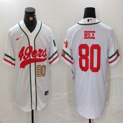 Nike San Francisco 49ers #80 Jerry Rice white baseball jerseys Joint name-BD 01