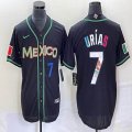 2023 World Cup Mexico #7 Julio Urias black majestic baseball jerseys 181