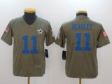 Youth Nike Dallas Cowboys #11 Cole Beasley green USA flag Color Rush Limited Jersey