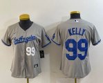 Youth Los Angeles Dodgers #99 Kelly Nike gray majestic baseball Jersey-BD 10