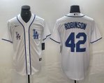 Nike Los Angeles Dodgers #42 Jackie Robinson white MLB baseball Jersey Joint name -BD 01