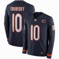 Nike Bears #10 Mitchell Trubisky blue Color Rush Limited Jersey long sleeves