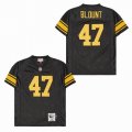 Pittsburgh Steelers #47 Mel Blount black yellow Throwback NFL Jersey-SG