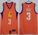 Jordan logo Phoenix Suns #3 Chris Paul orange NBA basketball Jersey-HL