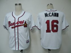 MLB Jerseys Atlanta Braves 16 Mccann white