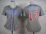 women Chicago Cubs #17 Kris Bryant gray MLB baseball jerseys