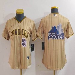 Youth Nike San Diego Padres blank beige majestic baseball jerseys 02