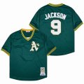 Oakland Athletics #9 Reggie Jackson green throwback mlb jerseys-SG