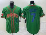 2023 World Cup Mexico #7 Julio Urias green red majestic baseball jerseys 46