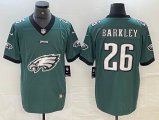 Nike Philadelphia Eagles #26 Saquon Barkley green Color Rush Limited Jersey big logo