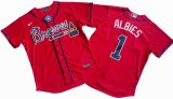 Men's Atlanta Braves 1# Ozzie Albies Nike Red Home Replica Player Name Jersey