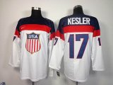 2014 NHL United States team KESLER 17# white hockey jerseys