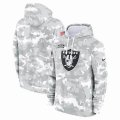 Oakland Raiders Nike Arctic Camo 2024 Salute to Service Club Fleece Pullover Hoodie