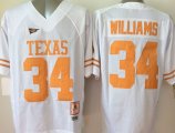 Texas Longhorns Ricky Williams 34# white College Football Throwback Jersey