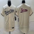 Nike Minnesota Twins blank beige Flexbase Authentic Collection Jersey big logo 01