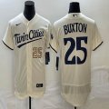 Nike Minnesota Twins #25 Byron Buxton beige Flexbase Authentic Collection Jersey-BD 01