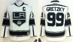 Youth Los Angeles Kings 99# Wayne Gretzky white nhl jersey