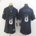 Women Baltimore Ravens #8 Lamar Jackson black Color Rush Limited Jersey Fireworks version