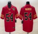 Nike San Francisco 49ers #54 Fred Warner red Color Rush Limited Jersey with 75th patch